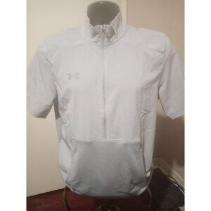 Under Armour mens 1/2 zip pullover polo shirt Gray pockets Small S short sleeve